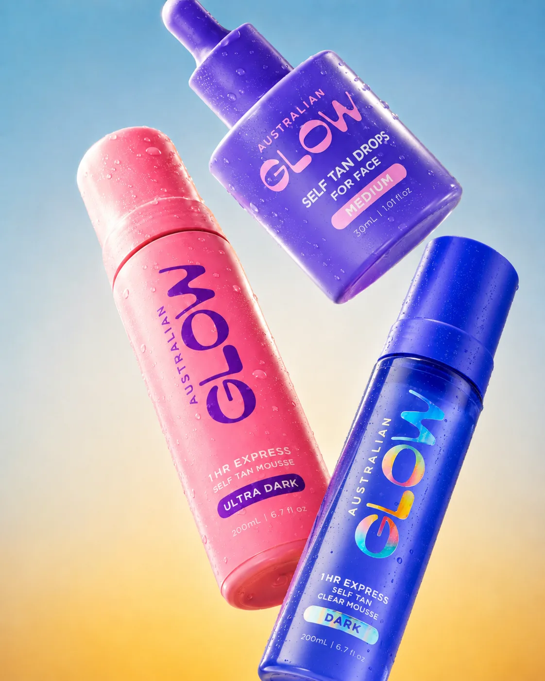 Australian Glow trio at sunset, full range image