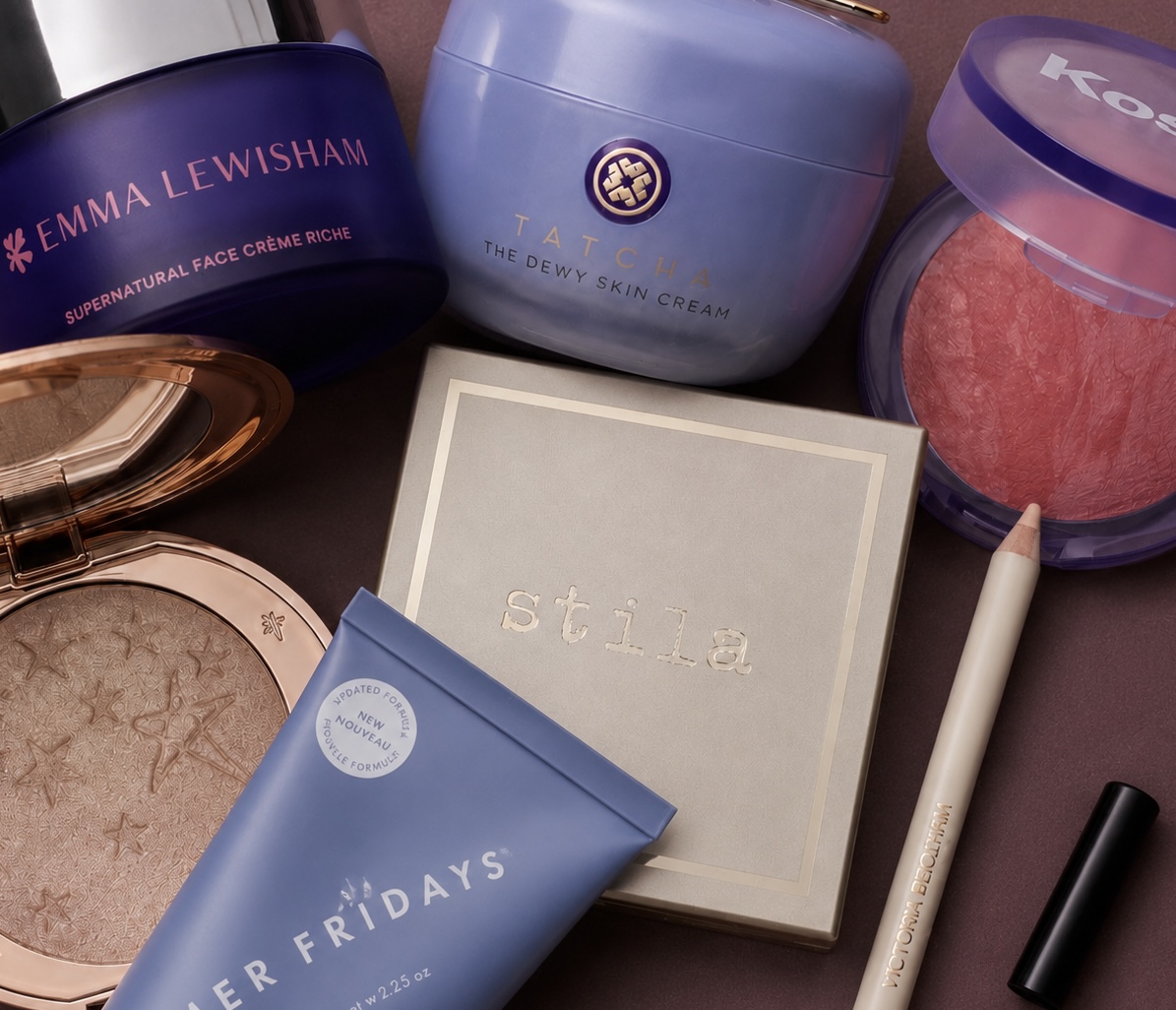 Skincare brands, editorial flatlay of luxury Australian skincare