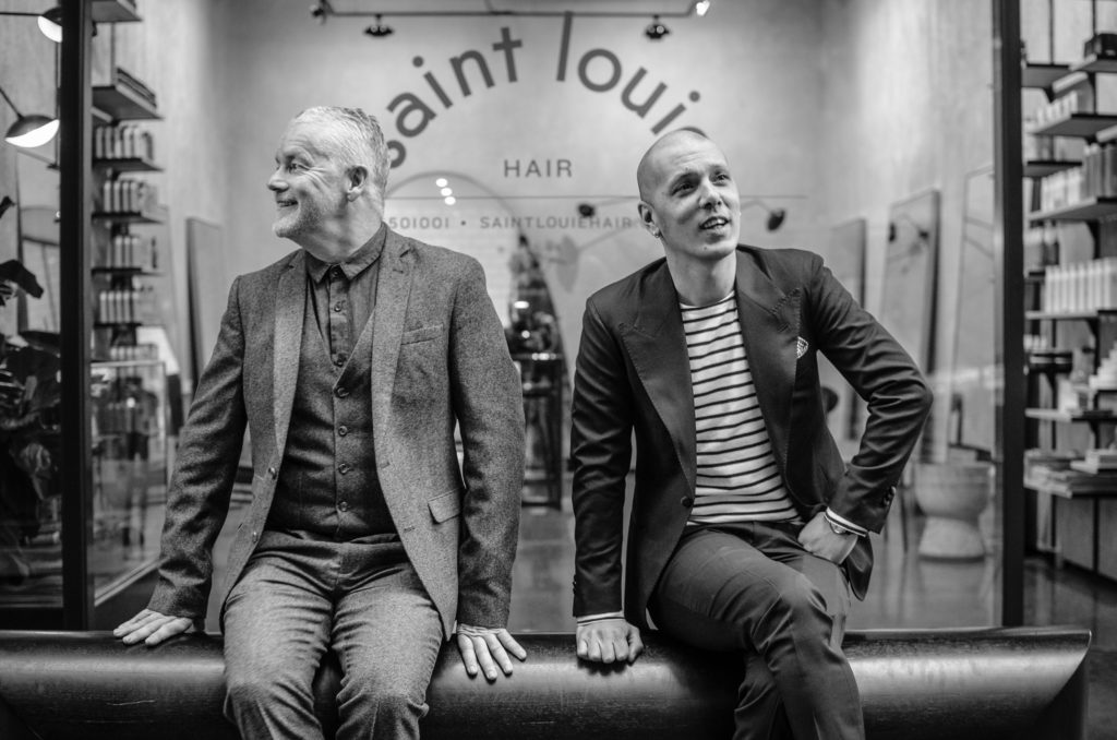 Saint Louie Hair, salon interior, editorial styling bench